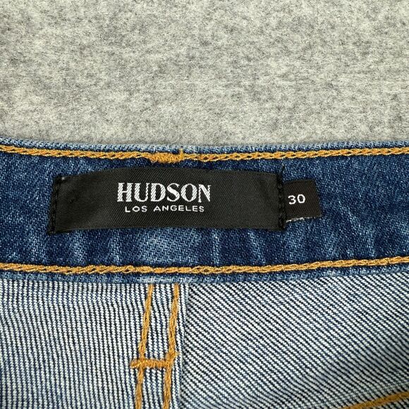 Hudson Remi Straight Crop High-Rise Jeans Women's 30‎ Blue Distressed Fit 32x24 - Picture 5 of 10